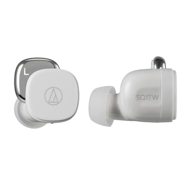 Audio-Technica ATH-SQ1TWWH Cuffie Bluetooth Stereo True Wireless (TWS) per musica/chiamate, bianco