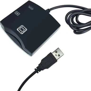 Riff Lecteur de carte à puce PC/SC CCID ISO7816 avec câble USB 2.0 Noir