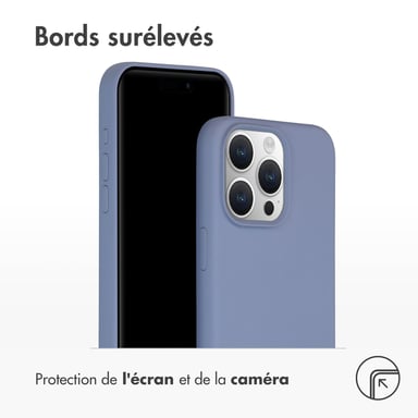 Accezz Coque Liquid Silicone pour Apple iPhone 15 Pro Max - Lavender Gray