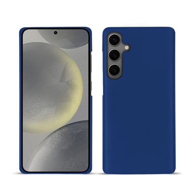 Coque cuir Samsung Galaxy S24 -  - Bleu - Cuir lisse
