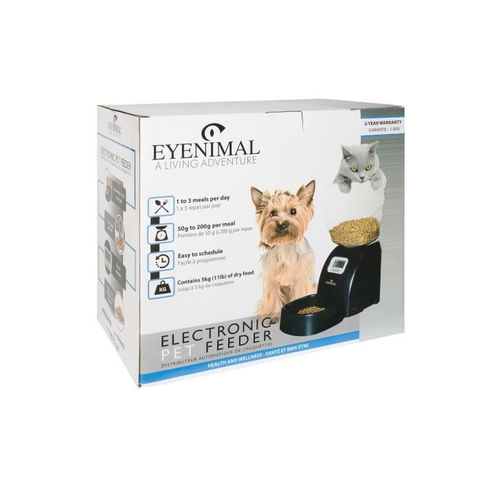 EYENIMAL Distributeur automatique 5 kg de croquettes 45x20x47 cm Pour chat et petit chien - vue 3
