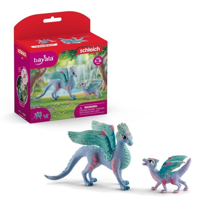 Schleich Dragon aux fleurs avec son petit 70592 Neuf