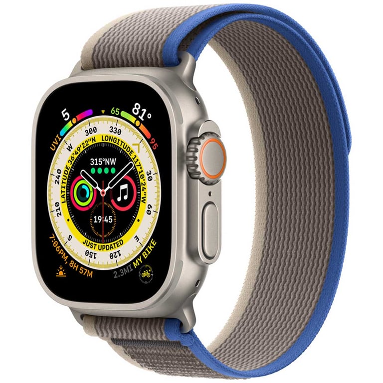 Bracelet Trail Loop pour Apple Watch Series 1 t/m 11 / SE / Ultra (44/45/46/49 mm) - Taille S/M - Blue / Grey - Neuf