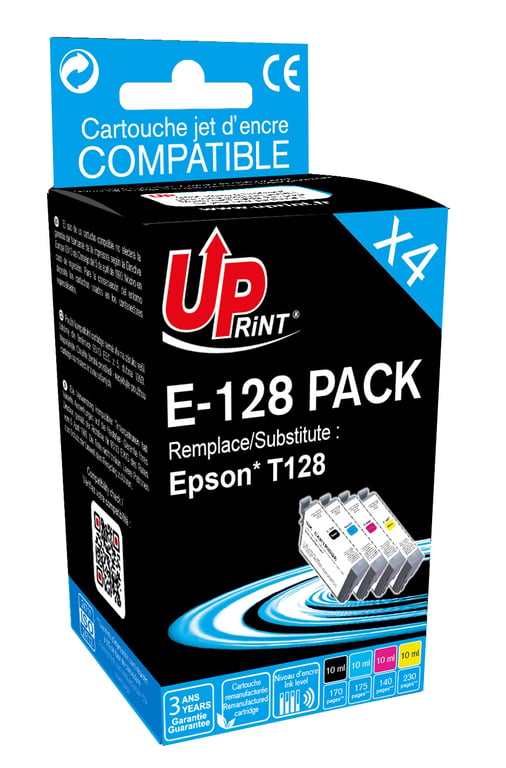 Pack UPrint compatible EPSON T128 4 cartouches Neuf
