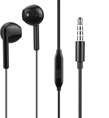Ecouteurs Jack 3.5mm Bouton Noir WOW