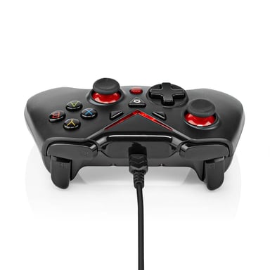 Manette de Jeu Filaire Alimenté USB-A avec 12 Boutons d'Action Noir