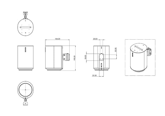 Multibrackets 4462 soporte de altavoz Pared Acero Negro