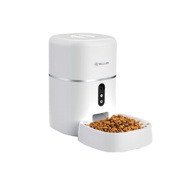 Tellur Smart WiFi Pet Feeder, Caméra UltraHD, 4L, Blanc