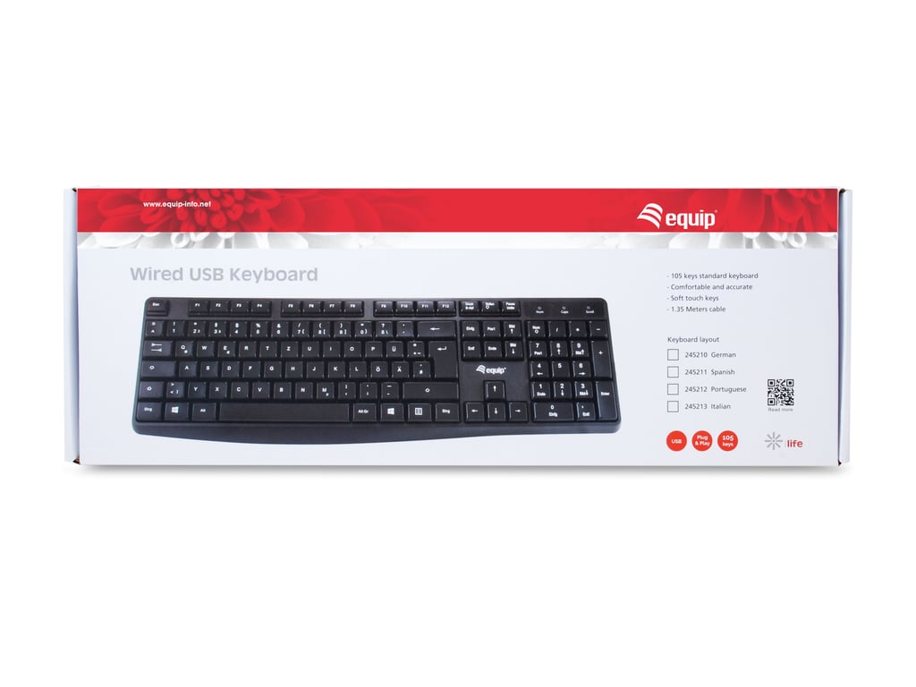 Equip 245212 clavier Bureau USB QWERTY Portuguais Neuf - vue 2