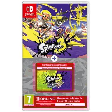 Splatoon 3 + Pass d'Extension (Code) + 3 mois d'abonnement au Nintendo Switch Online (Code) • Jeu Nintendo Switch