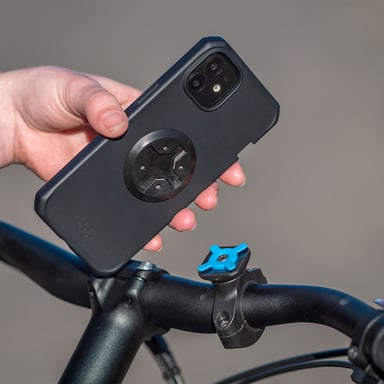 Support Smartphone pour Vélo, Porte Téléphone Universel Fabriqué en France, Rotation 360°, Fixation Mécanique Sécurisée, Noir