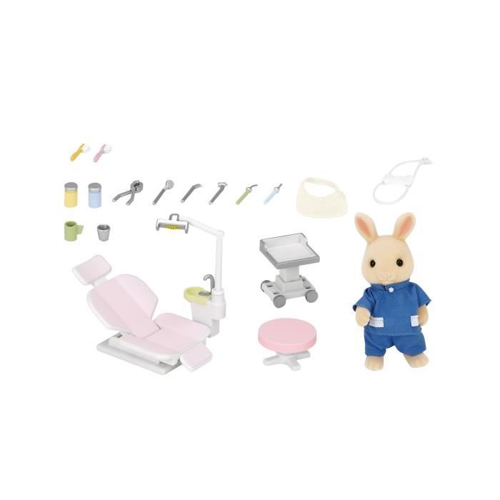 SYLVANIAN FAMILIES Dentiste et Accessoires Papa Lapin crème 14 accessoires inclus - vue 6