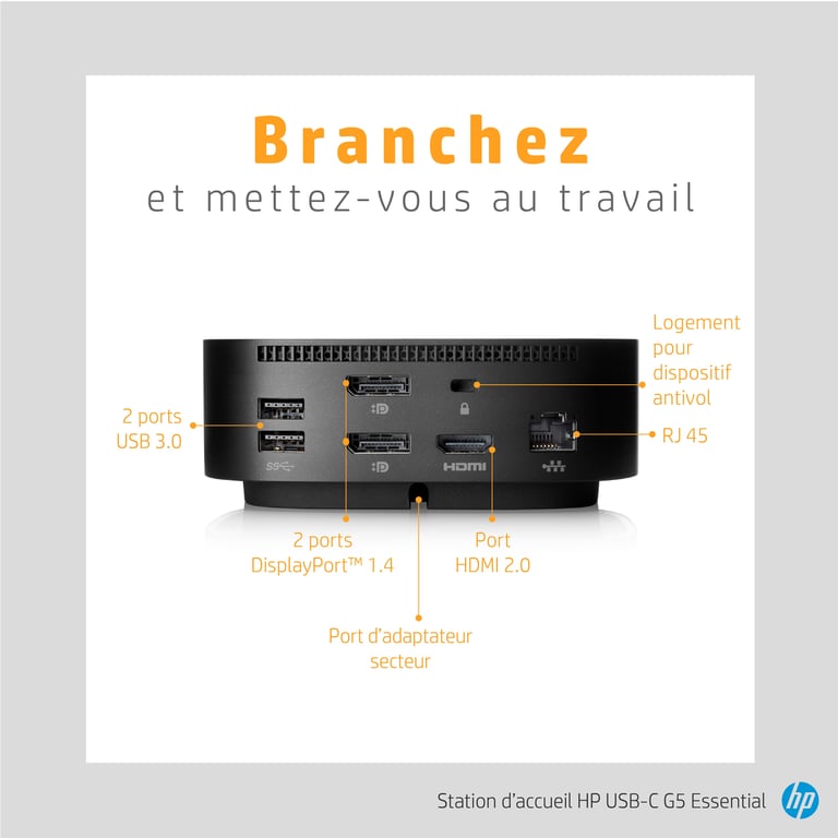 HP Station d'accueil USB C G5 - vue 10