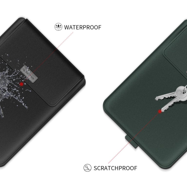 Housse MacBook 12 pouces Simili Cuir - Noir