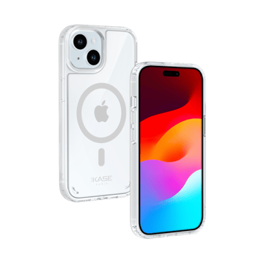 Coque antibactérienne antichoc magnétique invisible pour Apple iPhone 15, Transparente