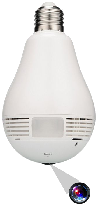 Ampoule Caméra Espion LED HD Wifi P2P Grand-Angle 185° Détection Mouvement YONIS