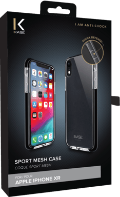 Coque Sport Mesh pour Apple iPhone XR, Transparente bords Noir