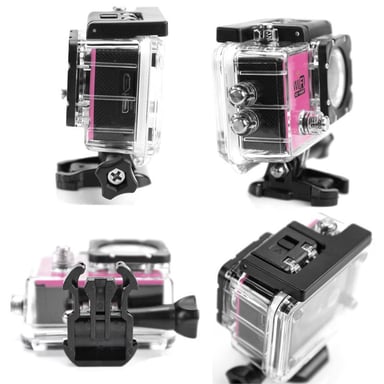Camera Embarquée Sports Wi-Fi LCD Caisson Étanche Waterproof HD 12 Mp Rose 16Go YONIS
