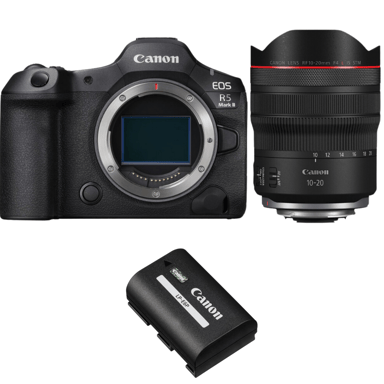Appareil photo hybride Canon EOS R5 Mark II + RF 10-20mm f/4 L IS STM + 1 Canon LP-E6P + Ebook ''20 astuces pour des images qui claquent''