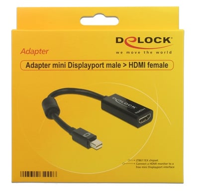 Adattatore DeLOCK mini Displayport / HDMI 0,18 m HDMI tipo A (standard) Nero