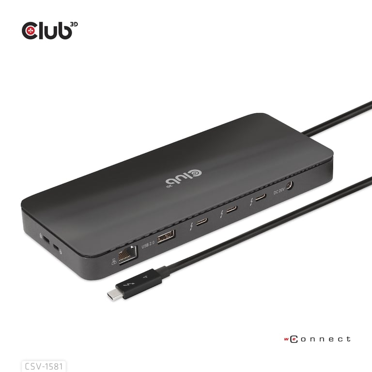 CLUB3D CSV-1581 station d'accueil Thunderbolt 4 Noir - Neuf