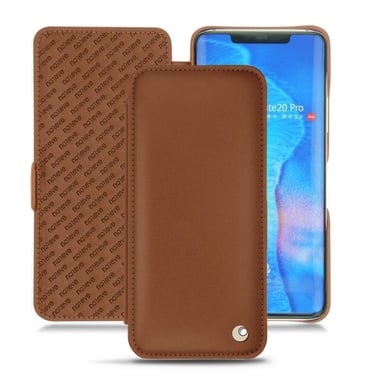Funda de piel Huawei Mate 20 Pro - Solapa horizontal - Marrón - Piel lisa