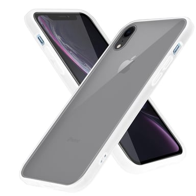 Coque pour Apple iPhone XR en Transparent Givré Housse de protection Étui hybride avec intérieur en silicone TPU et dos en plastique mat