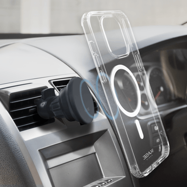 Coque antibactérienne antichoc magnétique invisible pour Apple iPhone 14 Pro, Transparente