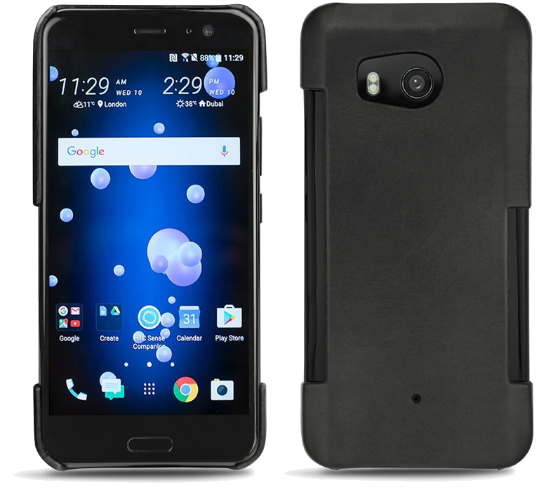 Coque cuir HTC U11 - Coque arrièreNoir