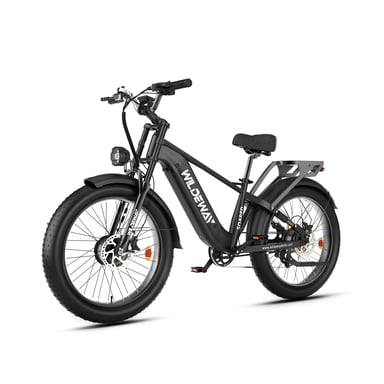 Bicicleta eléctrica Wildeway Soared Max con doble motor, batería de 48 V y 30 Ah - negra
