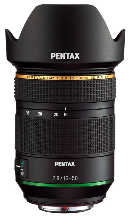 Objectif reflex Pentax HD DA 16 50mm f4 ED PLM AW - vue 3