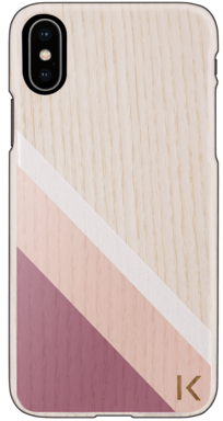 Coque en bois de frêne pour Apple iPhone X/XS, Rose cerisier