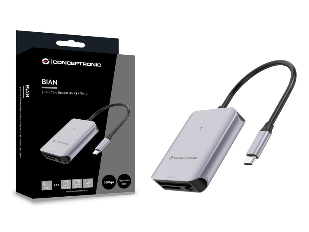 Conceptronic BIAN09G lecteur de carte mémoire USB 3.2 Gen 2 Type C - vue 4