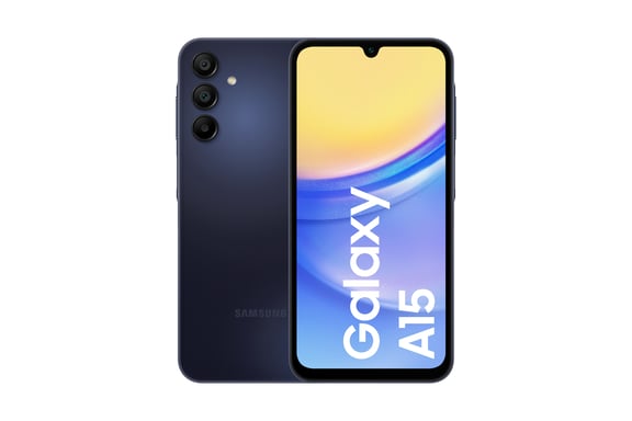 Samsung Galaxy A15 16,5 cm (6.5'') Ranura híbrida Dual SIM Android 14 4G USB Tipo C 4 GB 128 GB 5000 mAh Negro, Azul