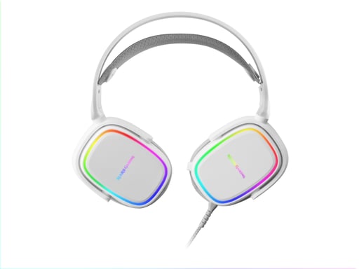 Mars Gaming MHAX Blanco, Auriculares Gaming RGB, Micrófono Extraíble, HiFi, Compatibilidad Multiplataforma