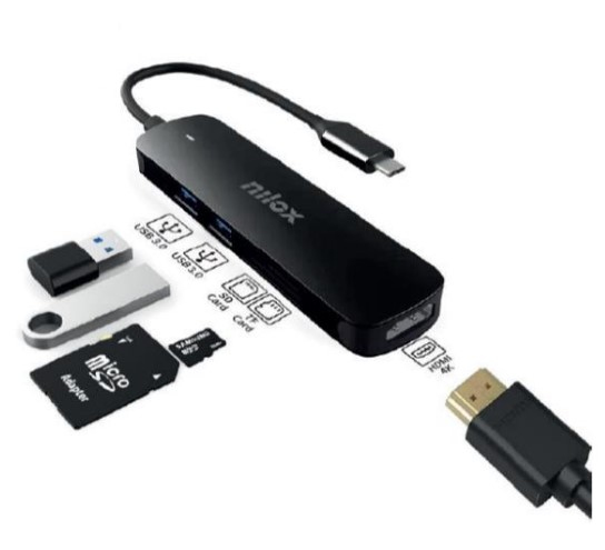 Nilox NXDSUSBC05 Adaptador USB C 5 en 1