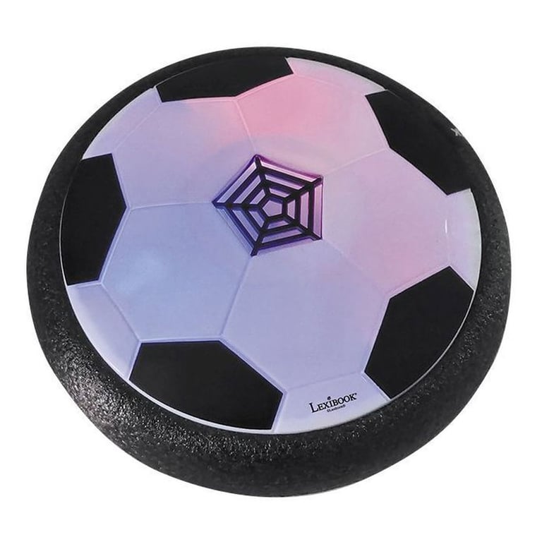 LEXIBOOK AeroFoot Disque aéroglisseur mousse lumineux rechargeable avec 2 buts, ballon et pompe Noir - Neuf