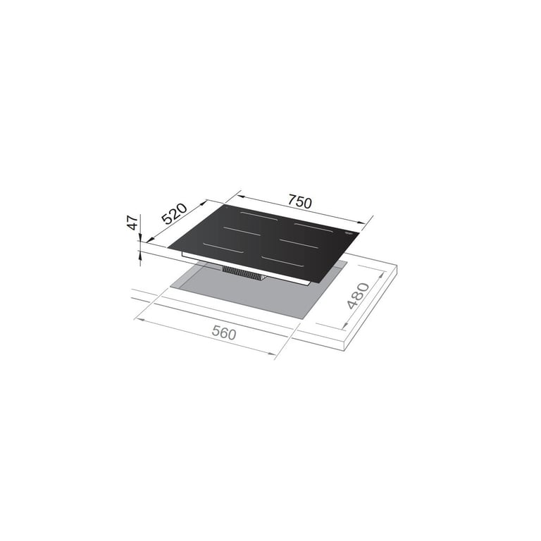Plaque à induction DeLonghi SLI 754 75 cm 4 zones Intégrée - vue 3