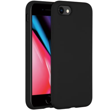 Accezz Coque Liquid Silicone pour Apple iPhone SE (2022 / 2020) / 8 / 7 - Noir