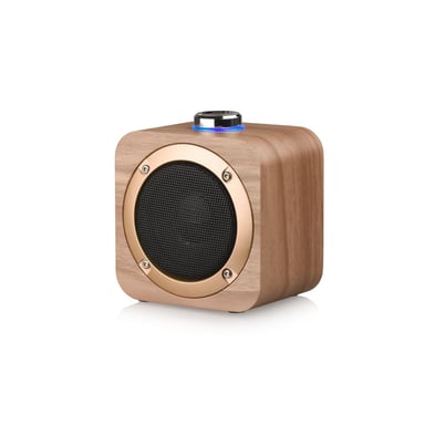 Altoparlante Bluetooth in legno Halterrego, BT V5.0, RMS 3W, batteria ricaricabile da 1200 mAh.