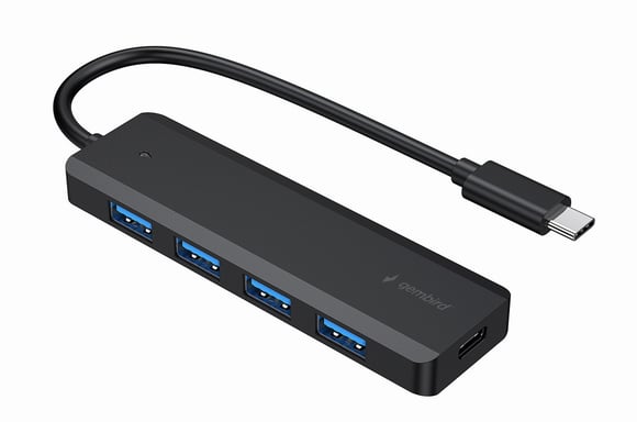Gembird UHB-CM-U3P4P-01 hub & concentrateur USB 3.2 Gen 1 (3.1 Gen 1) Type-C Noir