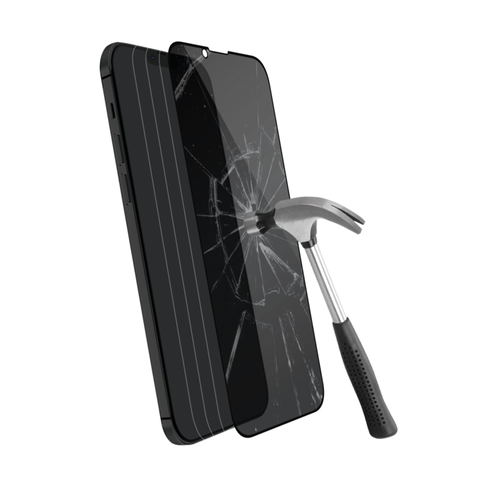 Protection d'écran Privée en verre trempé (100% de surface couverte) pour Apple iPhone 13/ 13 Pro/ 14, Noir
