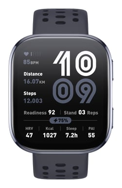 Amazfit Bip 6 Black 5 cm (1.97'') AMOLED Digitale 390 x 450 Pixel Touch screen Nero GPS (satellitare)