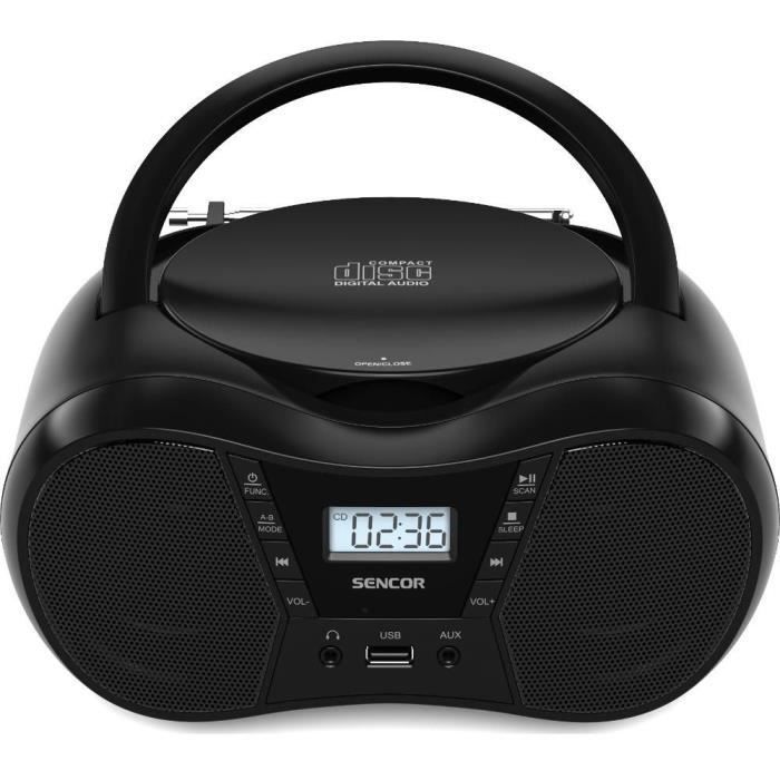 Boombox Sencor SPT 2300 BK – CD, BT, MP3, USB, AUX, Radio FM, 4W - vue 2