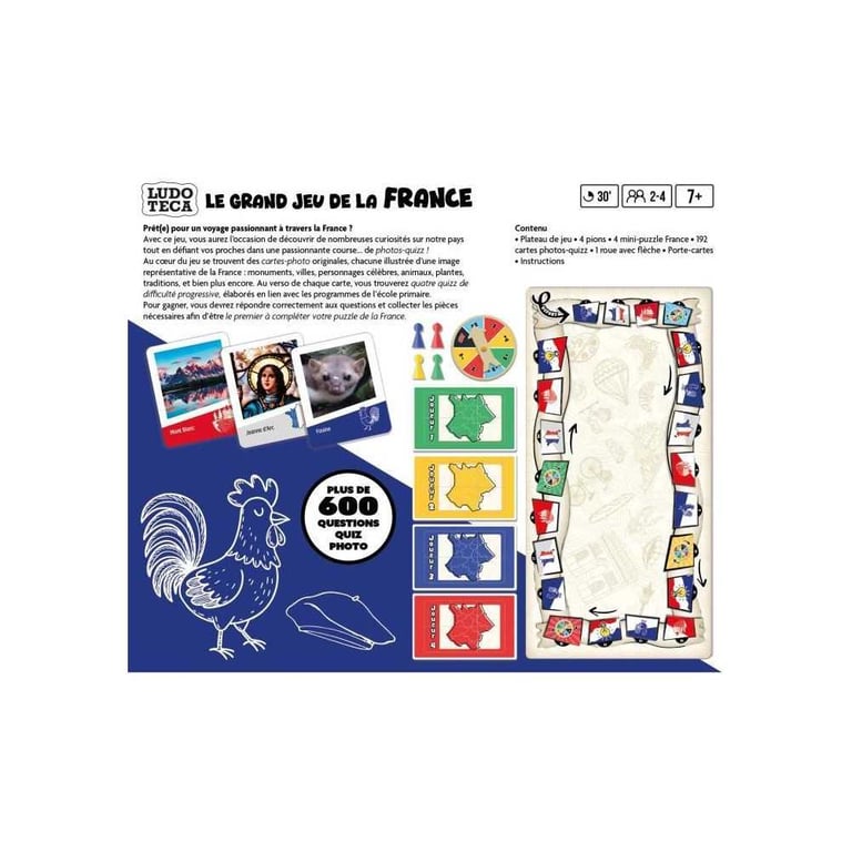 Jeu de plateau LISCIANIGIOCHI Le Grand Jeu de la France LUDOTECA Quiz photo familial 2 4 joueurs Dès Neuf - vue 2