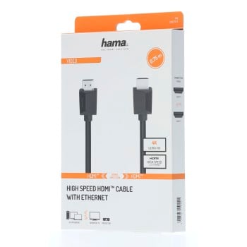 Cable HDMI de alta velocidad, Ultra-HD 4K, Ethernet, 0,75 m