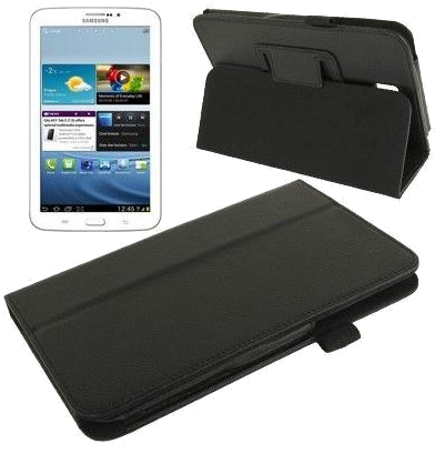 Housse Intégrale Samsung Galaxy Tab 3 Gt 7 Pouces P3200 360° Portrait Noir Faux cuir YONIS