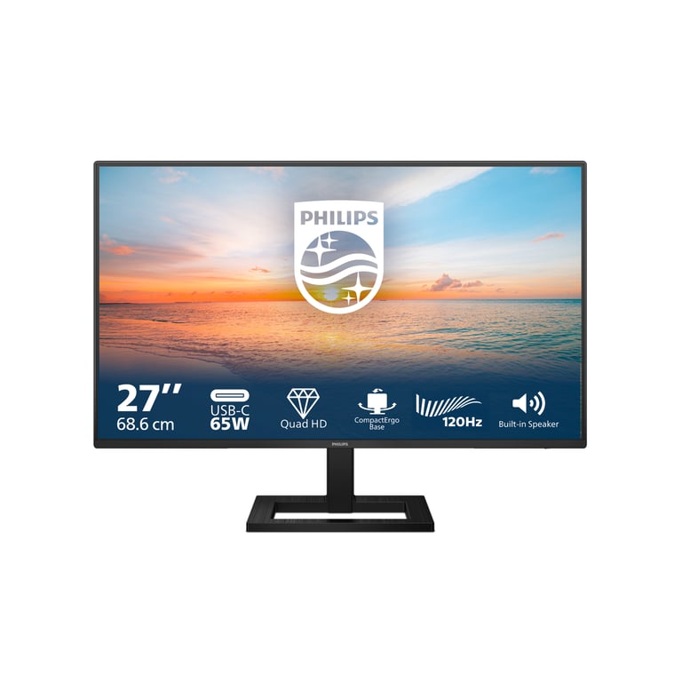 Philips 27E1N1600AE Moniteur QHD 27 Pouces Haut Parleur réglable en Hauteur 2560x1440 100Hz HDMI 1.4 USB C PD Hub USB - vue 1