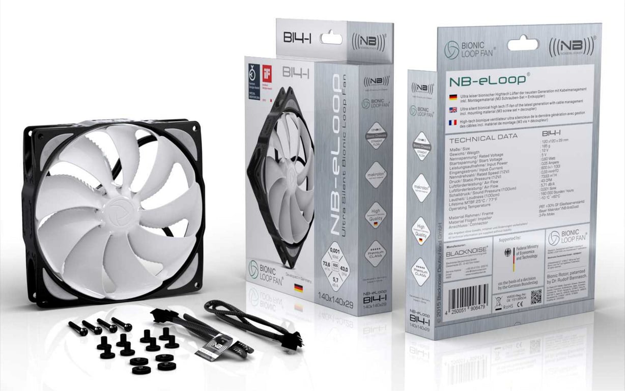 Noiseblocker B14 3 Boitier PC Ventilateur 14 cm Neuf - vue 3