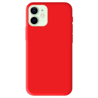 Coque silicone unie Mat Rouge compatible Apple iPhone 12 Mini